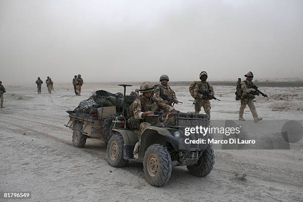 British Paratroopers from the 3rd Battalion The Parachute Regiment take part in an operation to search three compounds and look for weapons on July...