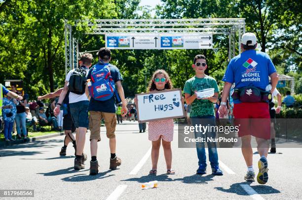 People take parta at annual International Four Days Marches in Nijmegen, Netherlands, on 18th July, 2017. Since it is the worlds biggest multi-day...