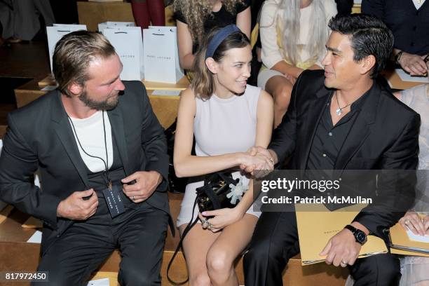 Brian Bowen Smith, Alexa Chung and Alex Cespedes attend MARC JACOBS Spring 2011 Fashion Show at NY State Armory on September 13, 2010 in New York...