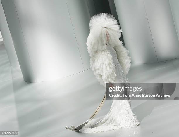 Model walks the runway at the Chanel '09 Fall Winter Haute Couture fashion show at the Grand Palais on July 1, 2008 in Paris, France.