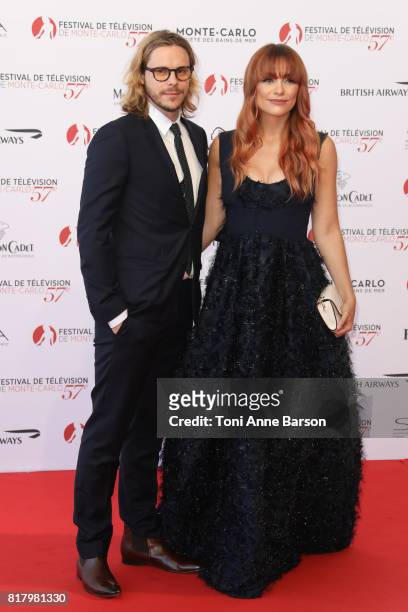 Jean-Baptiste Shelmerdine and Esther Joy arrive at the Opening Ceremony of the 57th Monte Carlo TV Festival and World premier of Absentia Serie on...