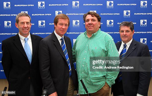 Keith Waters , George O'Grady , David Spencer and Scott Kelly pose for a photograph after the European Tour re-branding press conference at The...