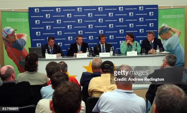 Keith Waters , George O'Grady , David Spencer ;Scott Kelly and Scott Crockett address the media during the European Tour re-branding press conference...