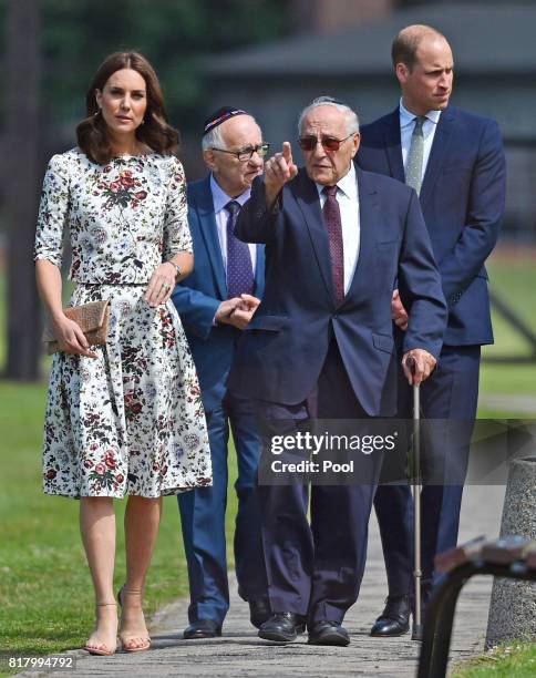 Prince William, Duke of Cambridge and Catherine, Duchess of Cambridge meet former prisoners of the Stutthof concentration camp, Manfred Goldberg and...