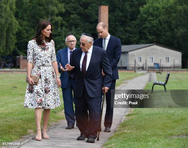 Prince William, Duke of Cambridge and Catherine, Duchess of Cambridge meet former prisoners of the Stutthof concentration camp, Manfred Goldberg and...