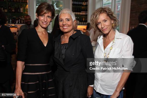 Cindi Leivi, Rosa Tous and Moncse Mopau attend GLAMOUR Welcomes Anne Christensen As New Fashion Director at Peels Restaurant on September 9, 2010 in...