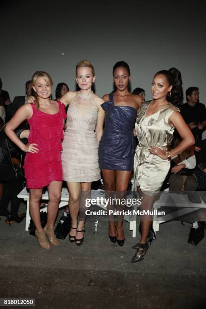 Tiffany Thornton, Katia Winter, Shontelle and LaLa Vasquez attend CYNTHIA STEFFE Spring 2011 Fashion Show at Eyebeam on September 12, 2010 in New...