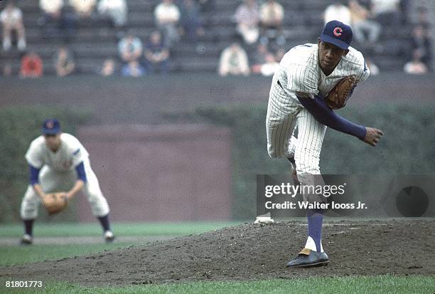 Baseball: Chicago Cubs Ferguson Jenkins in action, pitching vs San Francisco Giants, Chicago, IL 9/19/1967
