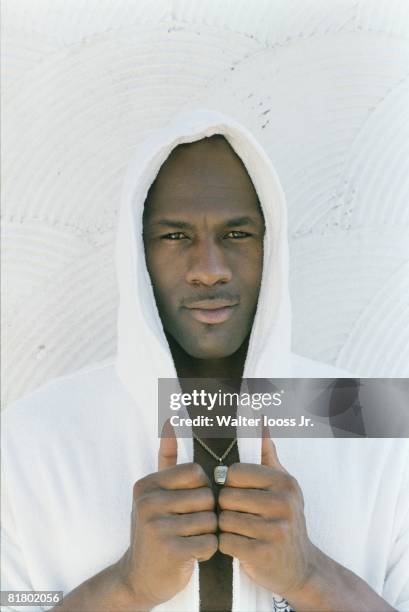 Basketball: Closeup casual portrait of Chicago Bulls Michael Jordan at Mayfair Hotel, Coconut Grove, FL 4/1/1995--4/30/1995