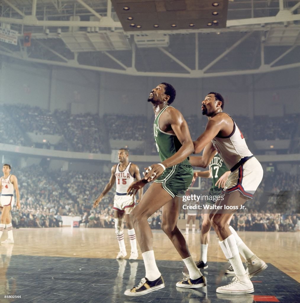 Boston Celtics Bill Russell and Philadelphia 76ers Wilt Chamberlain, 1968 NBA Eastern Division Finals