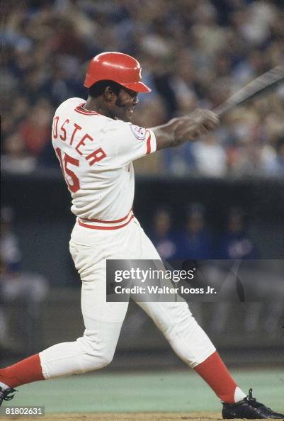 George Foster Reds Cincinnati Reds George Foster in action, at bat vs Atlanta Braves ...