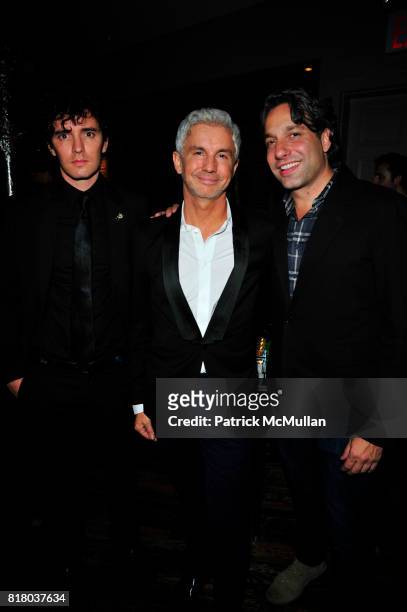 Vincent Fantauzzo, Baz Luhrmann and Thom Felicia attend DOM PERIGNON closes Fashion Week with a tribute to Andy Warhol at VILLA PACRI NYC on...