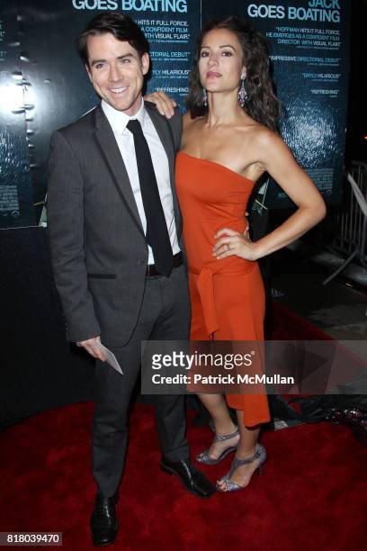 Christian Campbell and America Olivo attend Premiere of JACK GOES BOATING at Paris Theater on September 16, 2010 in New York City.