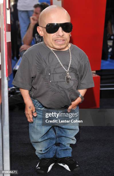 Actor Verne Troyer arrives at the Los Angeles Premiere of "The Love Guru" at Grauman's Chinese Theatre on June 11, 2008 in Hollywood, California.