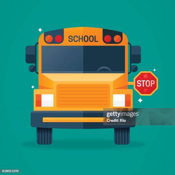 ilustraciones, imágenes clip art, dibujos animados e iconos de stock de a autobús escolar - bus stop