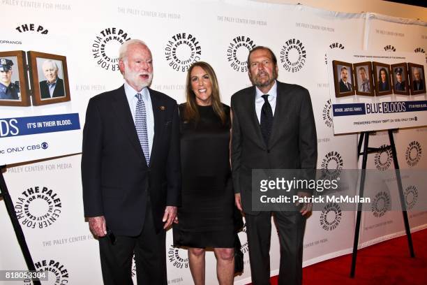 Leonard Goldberg, Robin Green and Mitchell Burgess attend BLUE BLOODS, CBS Show Premiere at The Paley Center For Media on September 22, 2010 in New...