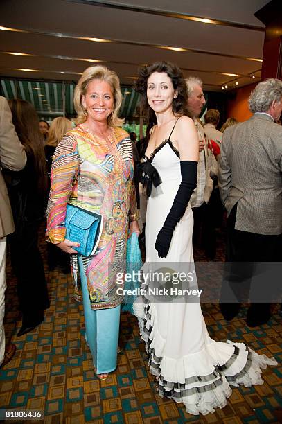 Nancy Prall and Angela Newley attend the Sacha Newley 'Blessed Curse' exhibition private view at The Arts Club on July 2, 2008 in London, England.