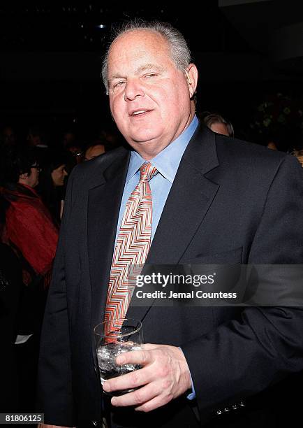 Media Personality Rush Limbaugh at the New York Premiere of HBO Films "Bernard And Doris" at the Time Warner Screening Room on January 30th 2007 in...