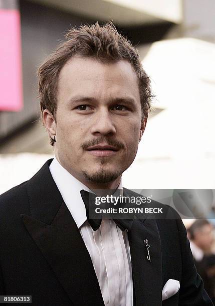 This March 5, 2006 file photo shows Australian actor Heath Ledger arriving for the 78th Academy Awards at the Kodak Theater in Hollywood. The Oscars...