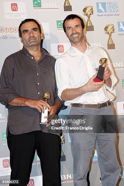 Italian producers Gianluca Arcopinto and Andrea Occhipinti attend the 'Globo D'Oro' Foreign Press Association Awards at Villa Massimo June 2, 2008 in...