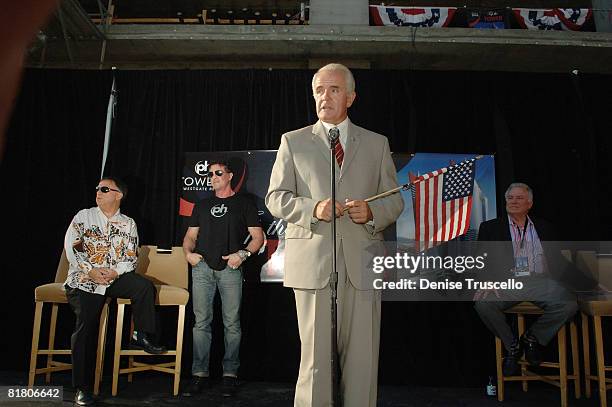 Planet Hollywood Co-Chairman, Robert Earl, actor Sylvester Stallone, Govenor Jim Gibbons and President and CEO of Westgate, David A. Siegel attend...