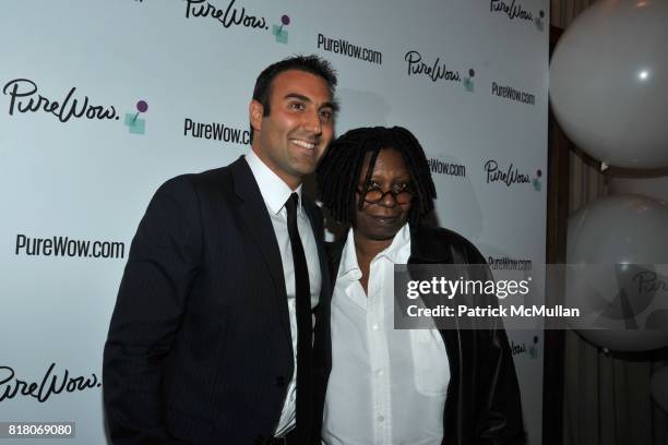Ryan Harwood and Whoopi Goldberg attend The Launch of PureWow.com at R Lounge on September 29, 2010 in New York Times Square Hotel, New York.