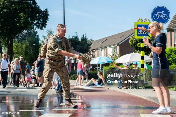 People take part at annual International Four Days Marches in Nijmegen, Netherlands, on 18th July, 2017. Since it is the worlds biggest multi-day...