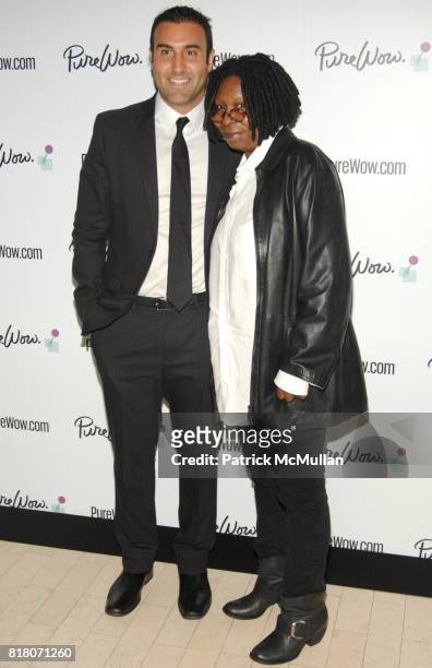 Ryan Harwood and Whoopi Goldberg attend WOMEN OF WOW Celebrate the launch of PureWow.com at R Lounge on September 29, 2010 in New York Times Square...