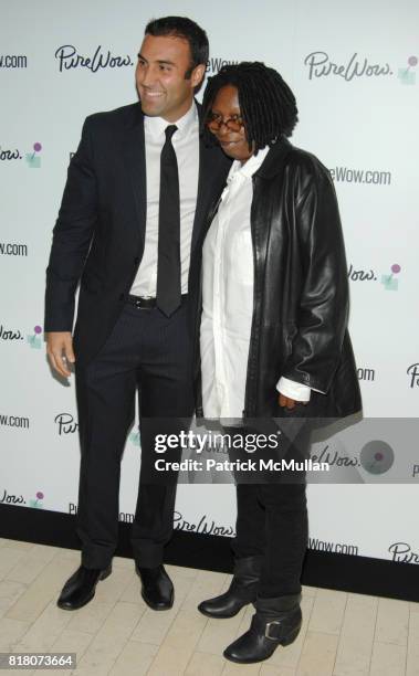 Ryan Harwood and Whoopi Goldberg attend WOMEN OF WOW Celebrate the launch of PureWow.com at R Lounge on September 29, 2010 in New York Times Square...