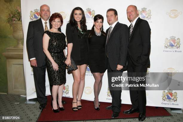 Al Manzo, Caroline Manzo, Ashley Holmes, Jacqueline Laurita, Chris Laurita and ? attend Emperor's Brand Toasts The Launch of Giorgio G Cognacs at The...