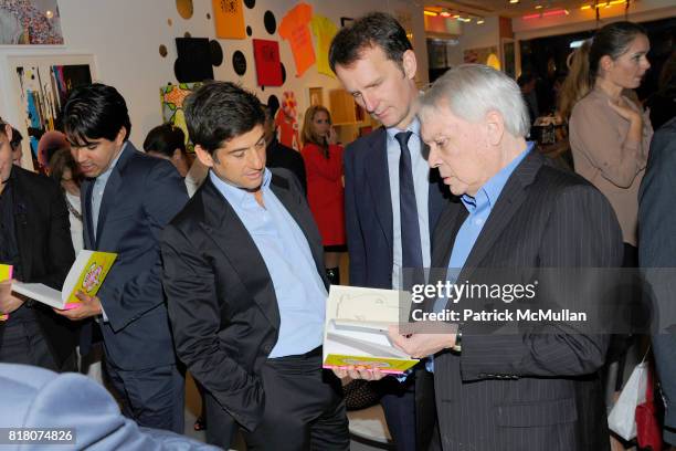 Marc Fletcher, Tobias Meyer and John Reinhold attend Book Signing of "Andy Warhol: Making Money" with BERKELEY REINHOLD & VINCENT FREMONT at Gagosian...