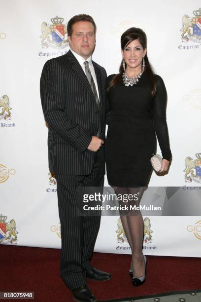 Chris Laurita and Jacqueline Laurita attend Emperor's Brand Toasts The Launch of Giorgio G Cognacs at The Taj Pierre Hotel on September 29, 2010 in...