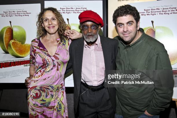 Rachel Grady, Melvin Van Peebles, Eugene Jarecki attend the Magnolia Pictures' FREAKONOMICS Premiere at Cinema 2 on September 29, 2010 in New York...