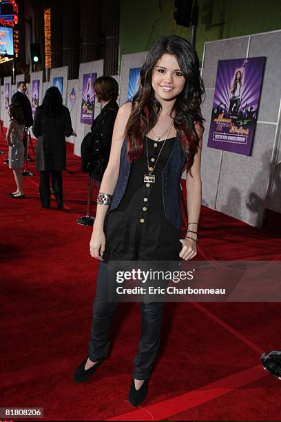 Selena Gomez at the World Premiere of Walt Disney Pictures' "Hannah Montana & Miley Cyrus: Best of Both World Concert" on January 17, 2008 at the El...