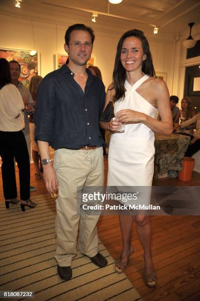 Jeffrey Nordhaus and Justena Kavanagh attend MELINDA HACKETT Art Exhibit at 4 North Main Street Gallery on September 4, 2010 in Southampton, New York.