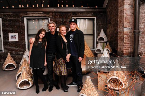 Marie Dekeyser, Bobby Dekeyser, Carolin Dekeyser and Yannick Dekeyser attend Opening of DEDON'S New York Showroom, Featuring Works by BRUCE WEBER at...