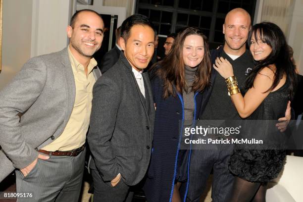 Steven Fried, Marcus Teo, Deborah Hughes, Brian Farrell and Emma Snowdon-Jones attend ACRIA Holiday Dinner Kickoff Party at Private Residence on...