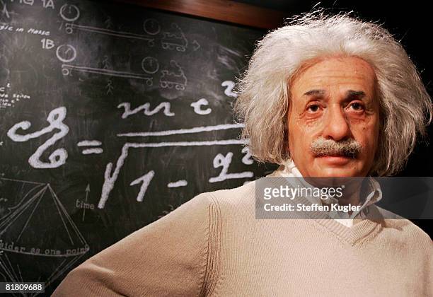 Wax model of Albert Einstein is displayed in the Berlin Branch of Madame Tussauds on July 3, in Berlin, Germany. The famous Madame Tussauds wax...