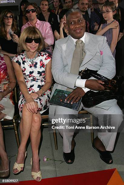 Anna Wintour attends Christian Lacroix '09 Autumn-Winter Haute Couture fashion show at the Pompidou Center on July 1, 2008 in Paris, France.