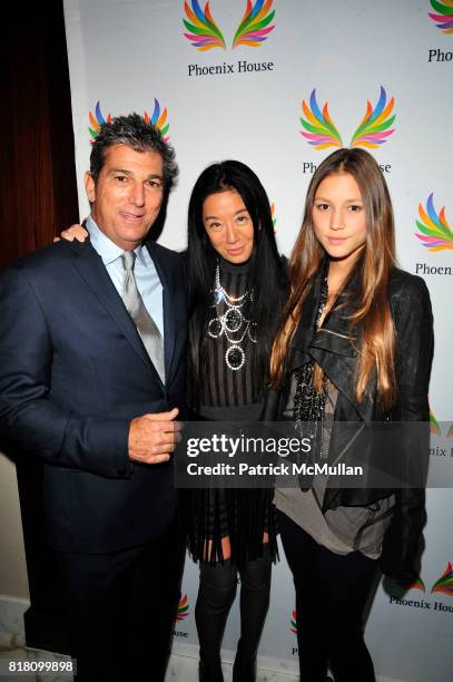 Andrew Rosen, Vera Wang and Josephine Becker attend PHOENIX HOUSE Fashion Award Dinner at Empire Ballroom Grand Hyatt NYC on November 2, 2010 in New...