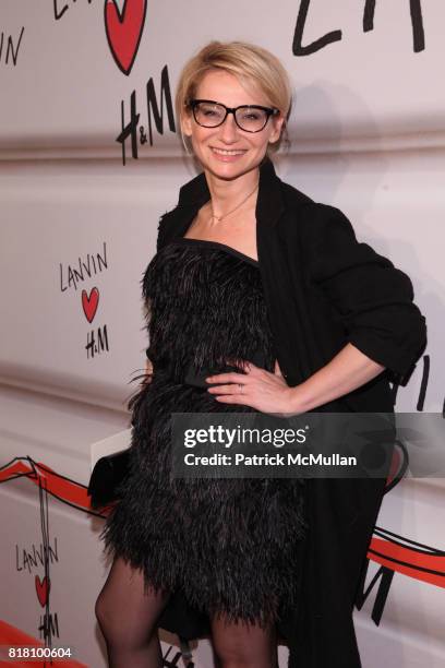 Evelina Khromtchenko attends Lanvin for H&M Haute Couture Show at Pierre Hotel on November 18, 2010 in New York.