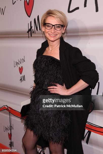 Evelina Khromtchenko attends Lanvin for H&M Haute Couture Show at Pierre Hotel on November 18, 2010 in New York.