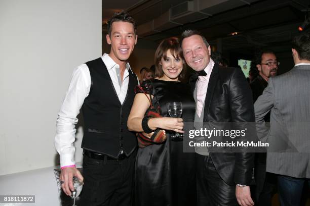 David Bromstad, Sharon Haver and ? Bowles attend JILL ZARIN hosts GLAAD OUT Auction with the Real Housewives of NYC at Metropolitan Pavillion on...