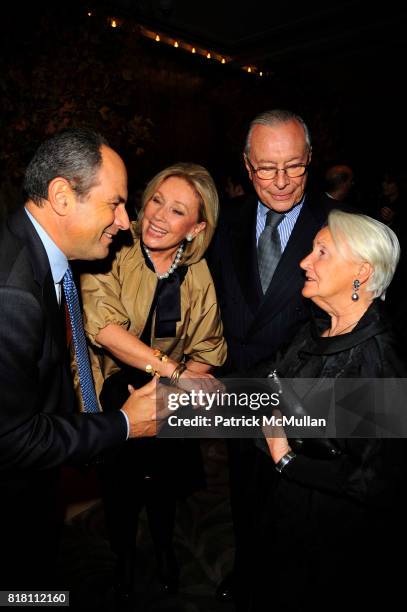 Mossimo Ferragamo, Adrienne Vittadini, Gianluca Vittadini and ? attend Setai New York Grand Opening at Setai NYC on November 5, 2010 in New York City.