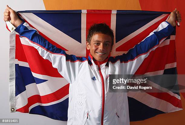 Diver Tom Daley of the British Olympic Team poses for a photograph during the Team GB Kitting Out at the NEC on July 3, 2008 in Birmingham, England.