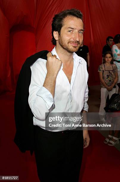 Actor Edouard Baer attends Christian Lacroix '09 Autumn-Winter Haute Couture fashion show at the Pompidou Center on July 1, 2008 in Paris, France.