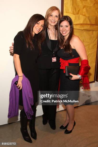 Lisa Eisenmann, Lavelle Olexa and Miriam Spritzer attend LAVELLE & Co. Launch Party at Marlborough Chelsea Gallery on November 8, 2010 in New York.