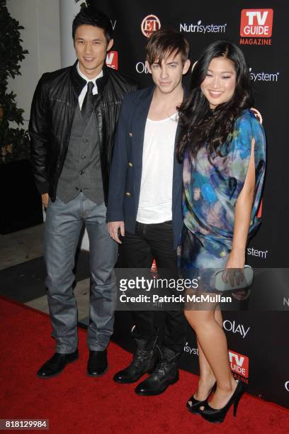 Harry Shum Jr., Kevin McHale and Jenna Ushkowitz attend TV GUIDE MAGAZINE'S 2010 HOT LIST at Drai's on November 8th, 2010 in West Hollywood,...