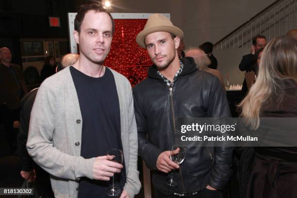 Alex Manette and Tyler Wood attend ROSS BLECKNER Unveils Art Works In Glass At Steuben at Steuben on November 11, 2010 in New York City.