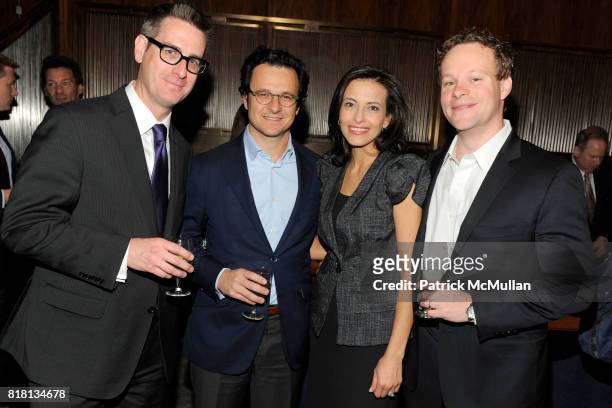 David Gillen, Russell Horowitz, Dina Powell and Chris Licht attend THE NEW YORK TIMES Celebrates the Expansion of DEALBOOK at The Four Seasons...